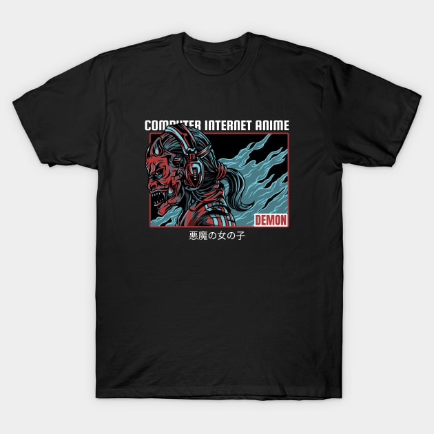 Computer, Internet, Anime Demon! Weeb T-Shirt by Johan13